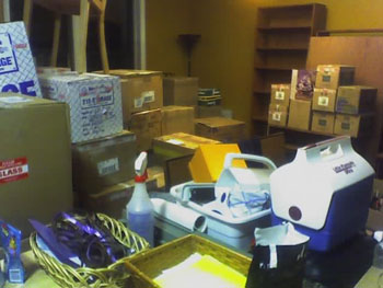 7-2 Moving, kitchen to living room view.